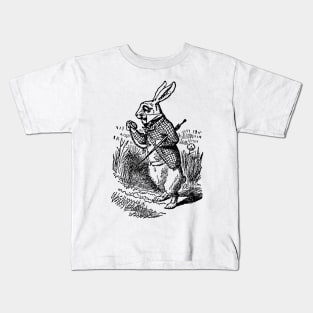 Vintage Alice in Wonderland White Rabbit Kids T-Shirt